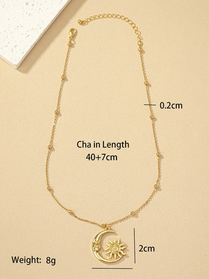 Ig Style Simple Style Sun Moon Alloy Plating Women's Pendant Necklace