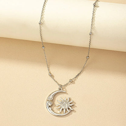 Ig Style Simple Style Sun Moon Alloy Plating Women's Pendant Necklace