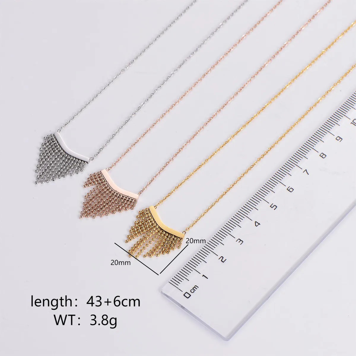 Ig Style Simple Style Tassel Stainless Steel Plating 18k Gold Plated Pendant Necklace