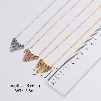 Ig Style Simple Style Tassel Stainless Steel Plating 18k Gold Plated Pendant Necklace