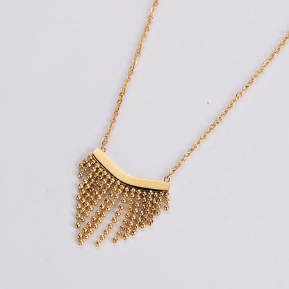 Ig Style Simple Style Tassel Stainless Steel Plating 18k Gold Plated Pendant Necklace