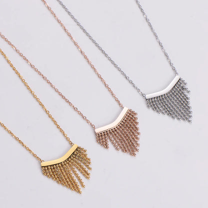 Ig Style Simple Style Tassel Stainless Steel Plating 18k Gold Plated Pendant Necklace