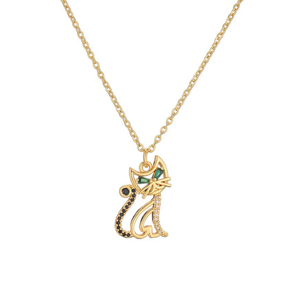 Ig Style Simple Style Tortoise Animal Bird Copper Plating Inlay Zircon Gold Plated Pendant Necklace