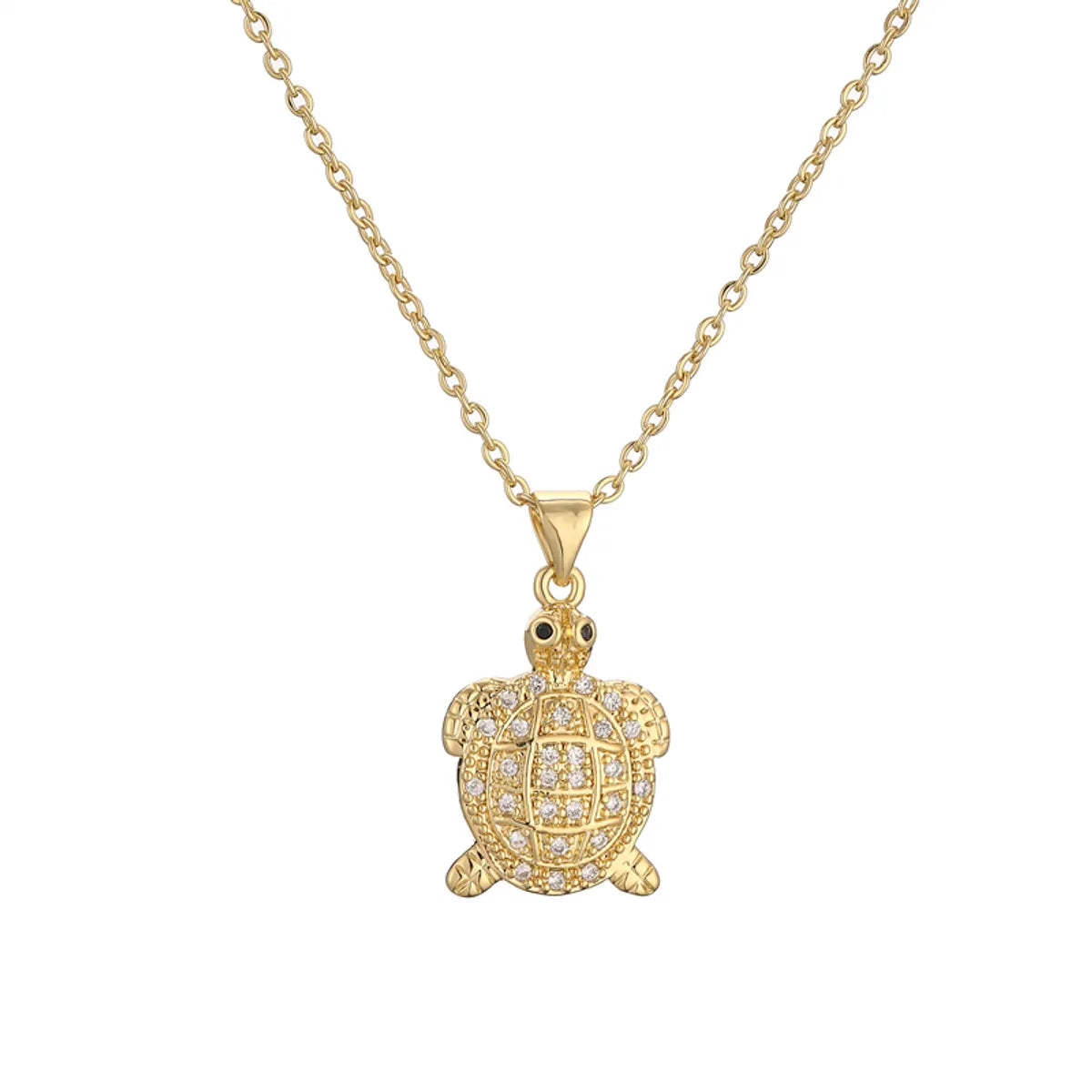 Ig Style Simple Style Tortoise Animal Bird Copper Plating Inlay Zircon Gold Plated Pendant Necklace