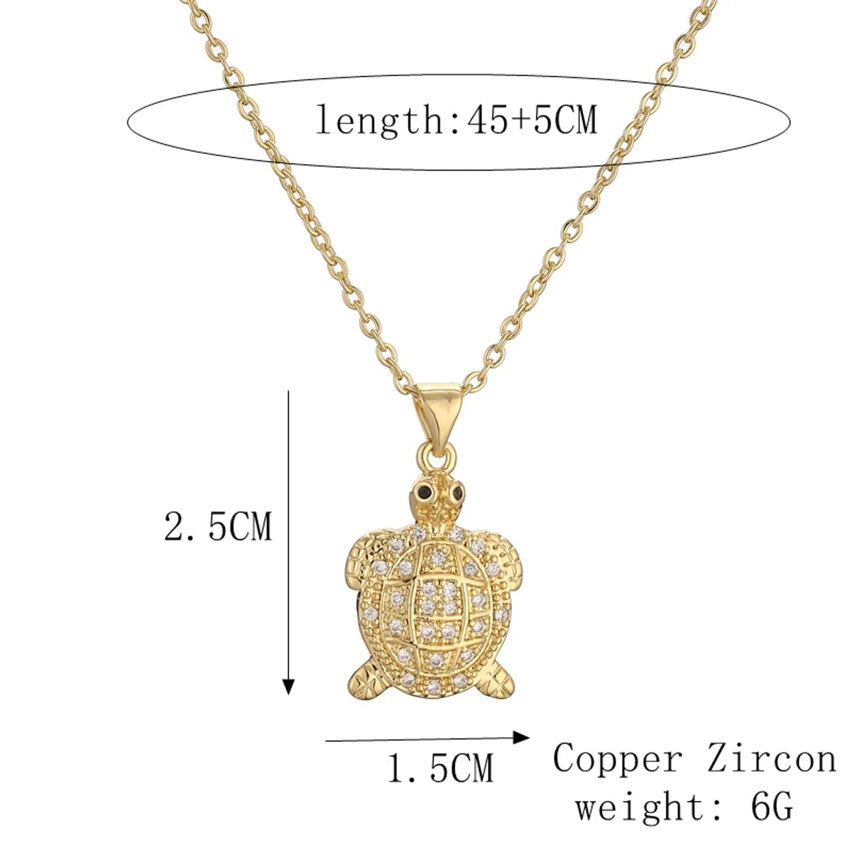 Ig Style Simple Style Tortoise Animal Bird Copper Plating Inlay Zircon Gold Plated Pendant Necklace