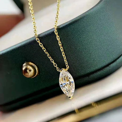 Ig Style Simple Style Water Droplets Rhinestone Sterling Silver Women's Pendant Necklace