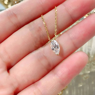 Ig Style Simple Style Water Droplets Rhinestone Sterling Silver Women's Pendant Necklace