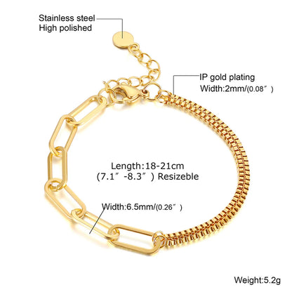 Ig Style Solid Color Stainless Steel Plating 18k Gold Plated Bracelets