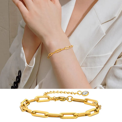 Ig Style Solid Color Stainless Steel Plating 18k Gold Plated Bracelets