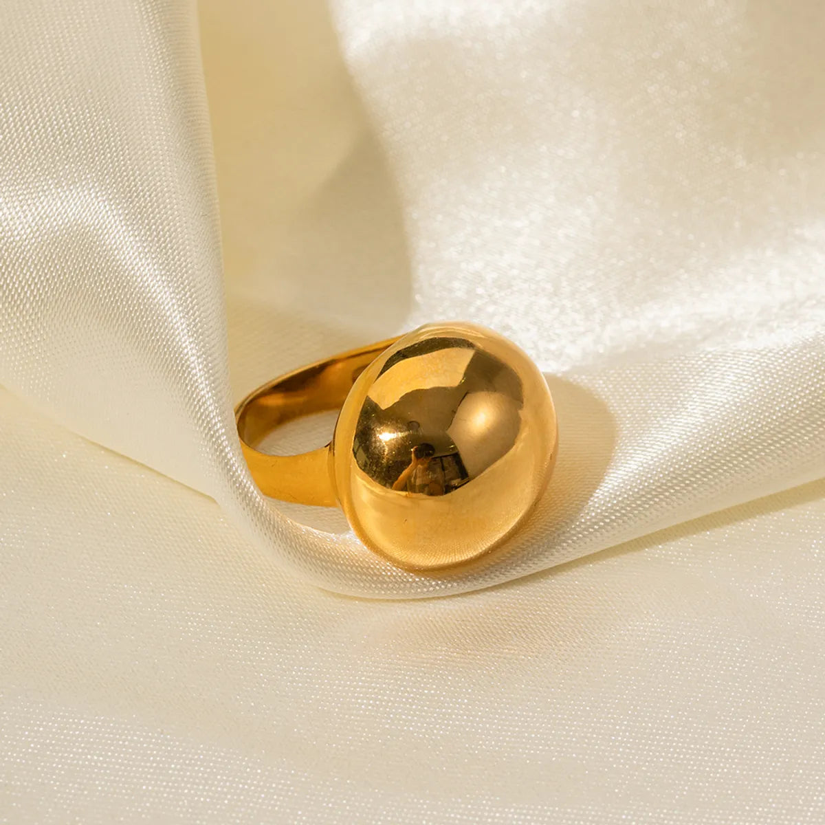 Ig Style Solid Color Stainless Steel Plating 18k Gold Plated Rings