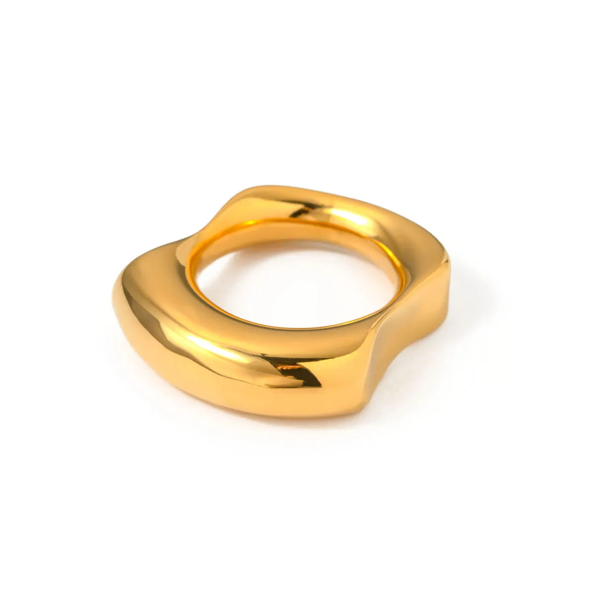 Ig Style Solid Color Stainless Steel Plating 18k Gold Plated Rings