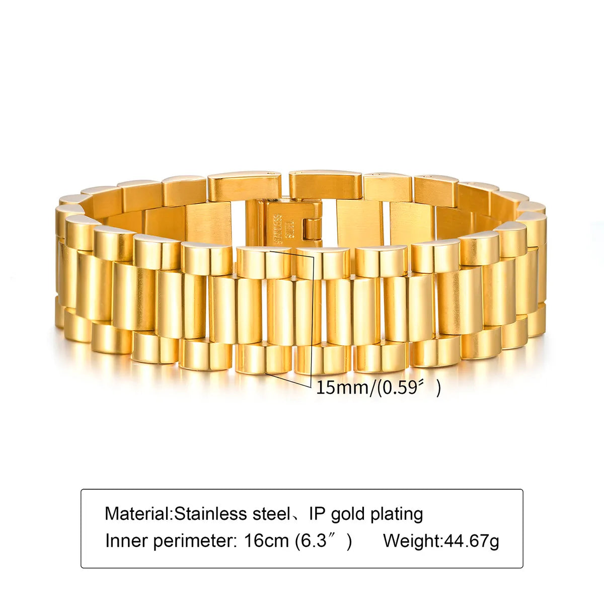 Ig Style Solid Color Stainless Steel Plating Inlay Zircon 18k Gold Plated Bracelets