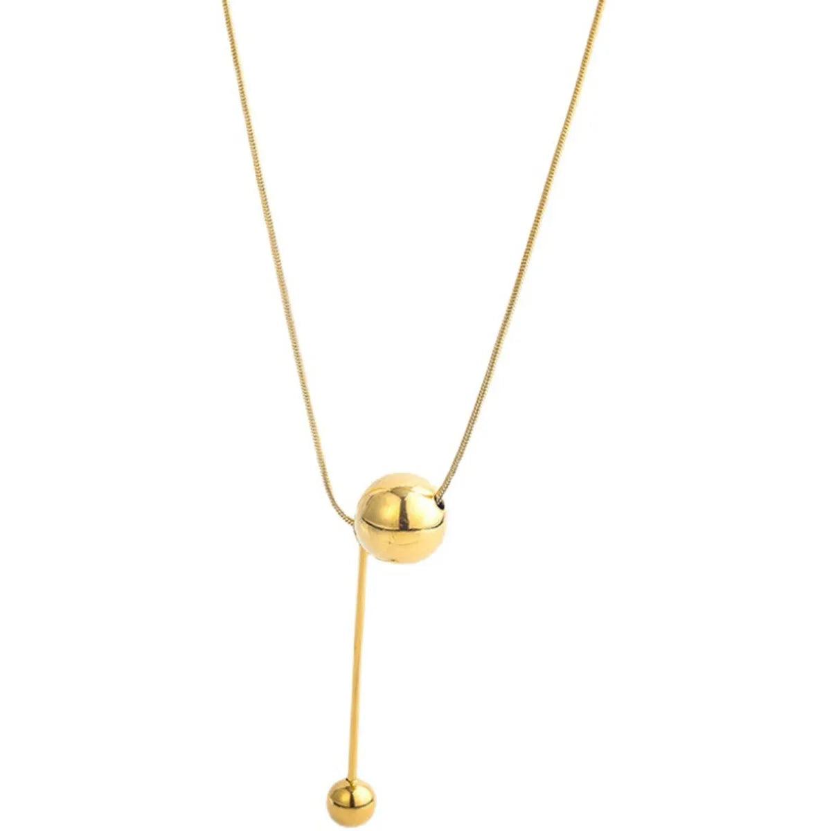 Ig Style Solid Color Titanium Steel Plating 18k Gold Plated Necklace