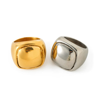 Ig Style Square Stainless Steel Plating 18k Gold Plated Rings