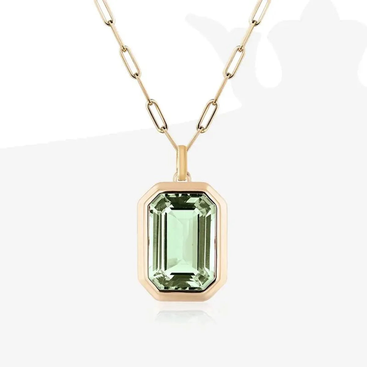 Ig Style Square Stainless Steel Plating Inlay Zircon 18k Gold Plated Pendant Necklace