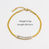 304 Stainless Steel 14K Gold Plated IG Style Inlay Square Zircon Bracelets Anklet Necklace