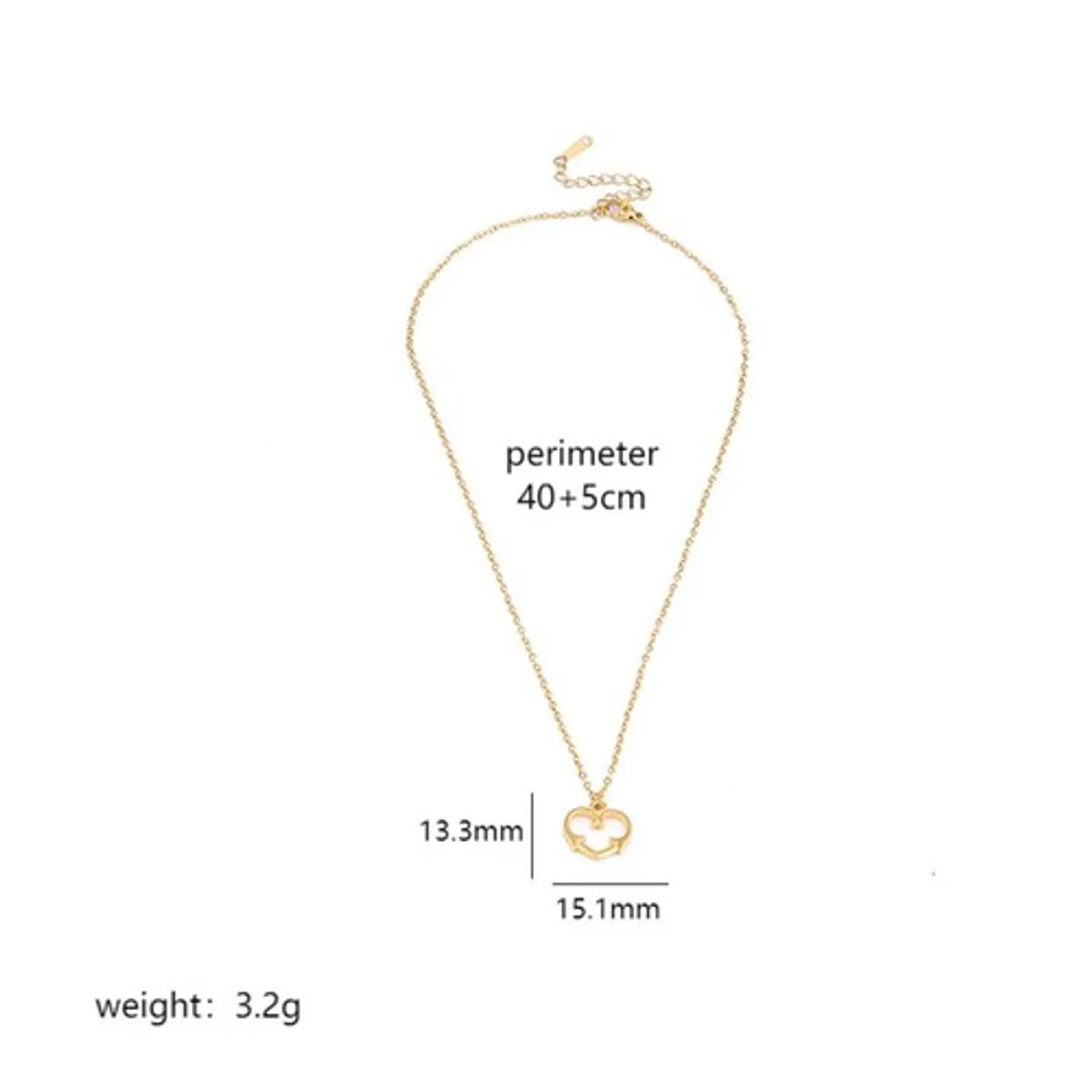 Stainless Steel 18K Gold Plated IG Style Enamel Plating Star Moon Heart Shape Pendant Necklace