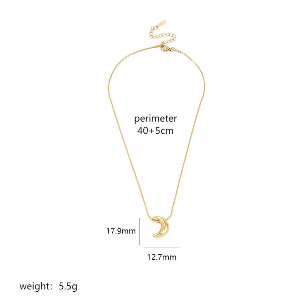 Stainless Steel 18K Gold Plated IG Style Enamel Plating Star Moon Heart Shape Pendant Necklace