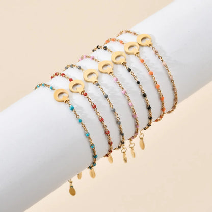 Ig Style Star Moon Stainless Steel Beaded Charm Plating 18k Gold Plated Bracelets