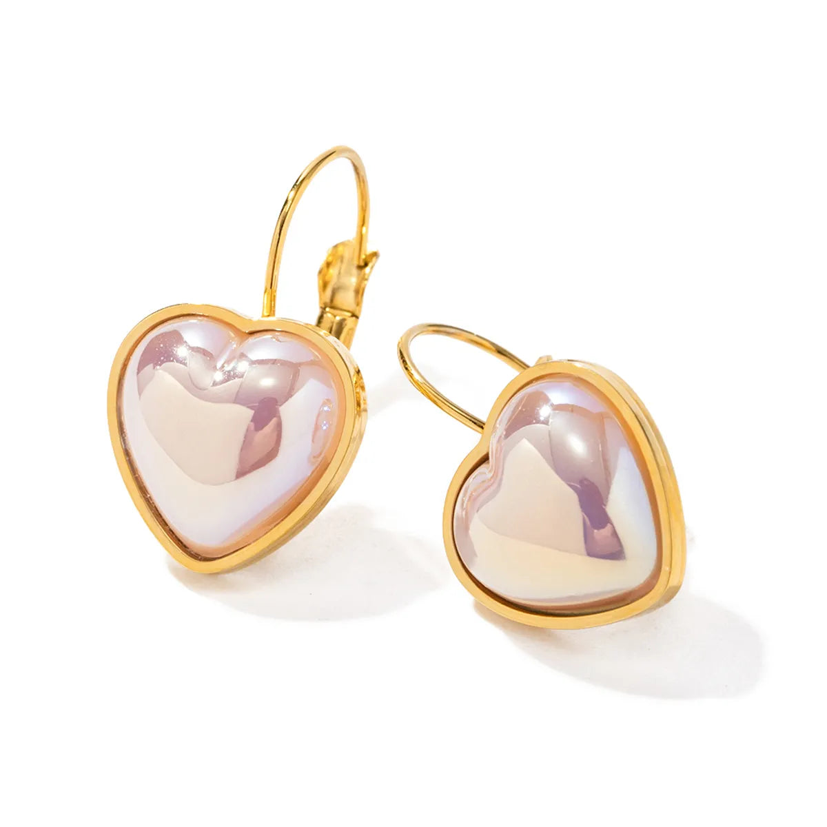 Wholesale Jewelry IG Style Star Oval Heart Shape 304 Stainless Steel Pearl Inlay Rings Earrings