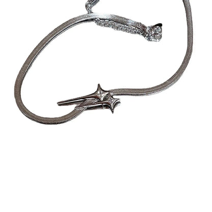 Ig Style Star Titanium Steel Inlay Zircon Necklace