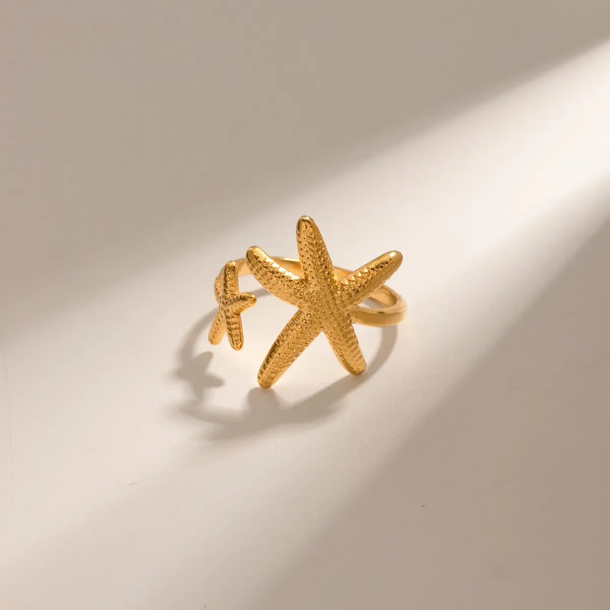 Wholesale Jewelry IG Style Starfish 304 Stainless Steel Plating Open Rings