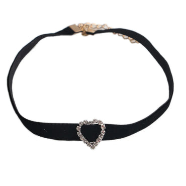 Ig Style Streetwear Cool Style Heart Shape Rhinestones Cloth Wholesale Choker