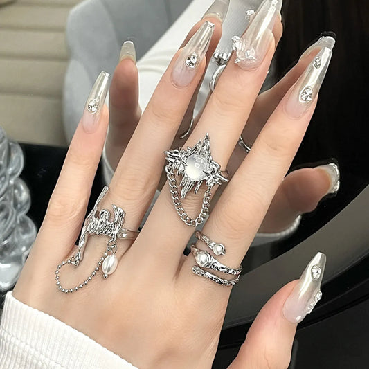 IG Style Streetwear Geometric Alloy Women'S Open Rings