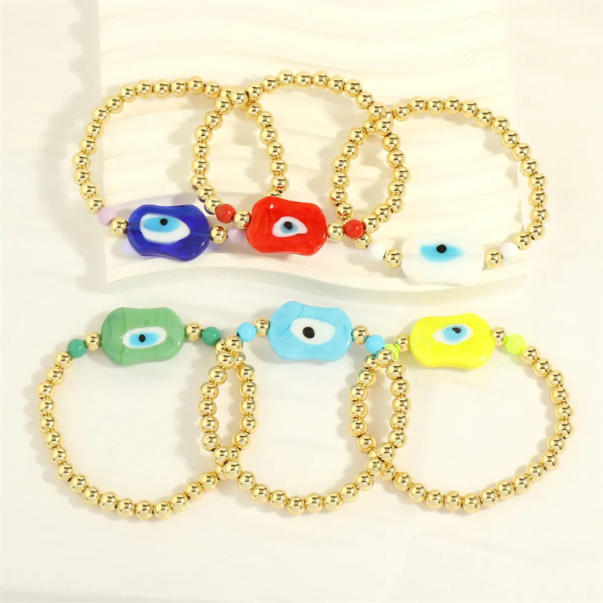 Ig Style Streetwear Irregular Eye Glass Copper Plating 18k Gold Plated Women'S Bracelets