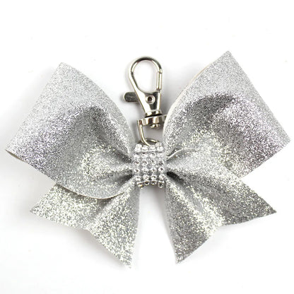 IG Style Sweet Bow Knot Cloth Inlay Rhinestones Bag Pendant Keychain