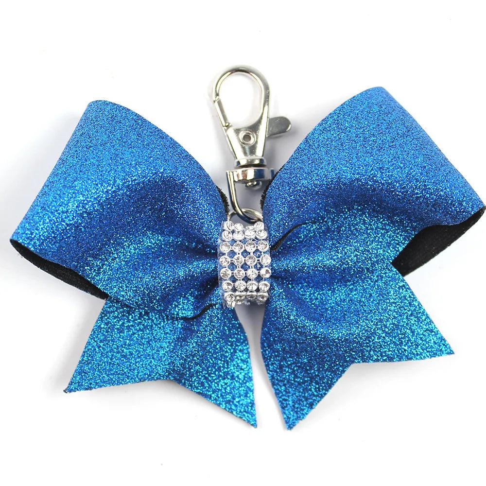 IG Style Sweet Bow Knot Cloth Inlay Rhinestones Bag Pendant Keychain