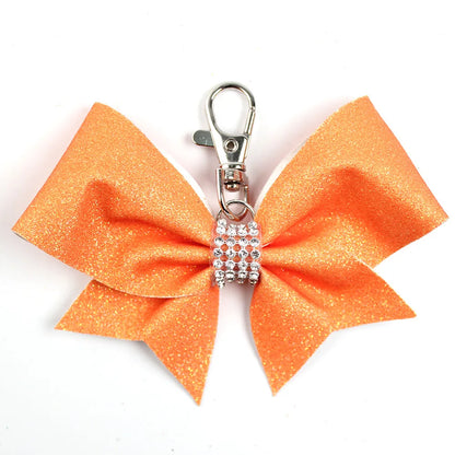 IG Style Sweet Bow Knot Cloth Inlay Rhinestones Bag Pendant Keychain