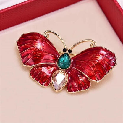 IG Style Sweet Butterfly Alloy Enamel Inlay Artificial Rhinestones Women'S Brooches