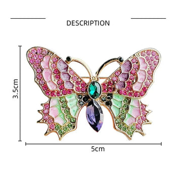 IG Style Sweet Butterfly Alloy Enamel Inlay Rhinestones Women'S Brooches