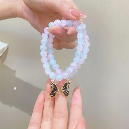 IG Style Sweet Butterfly Artificial Crystal Alloy Wholesale Bracelets