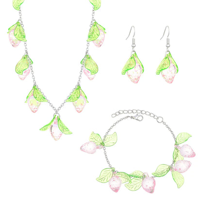 IG Style Sweet Cherry Strawberry Arylic Women'S Jewelry Set