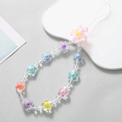 IG Style Sweet Flower Arylic Beaded Mobile Phone Chain