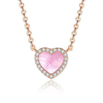 Ig Style Sweet Heart Shape Brass Gold Plated High Carbon Diamond Pendant Necklace In Bulk