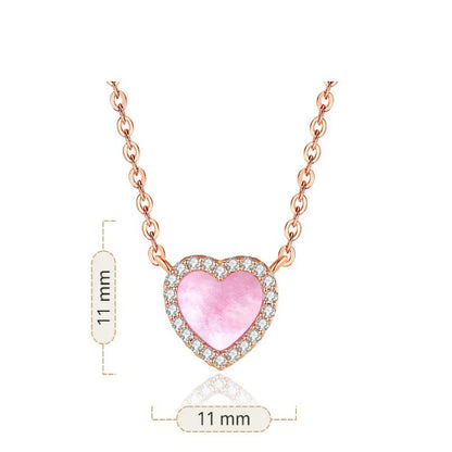 Ig Style Sweet Heart Shape Brass Gold Plated High Carbon Diamond Pendant Necklace In Bulk