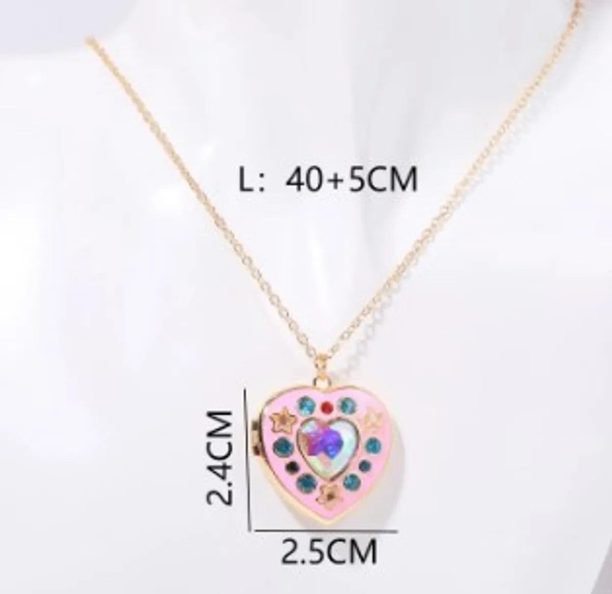 Ig Style Sweet Heart Shape Copper Plating 18k Gold Plated Pendant Necklace