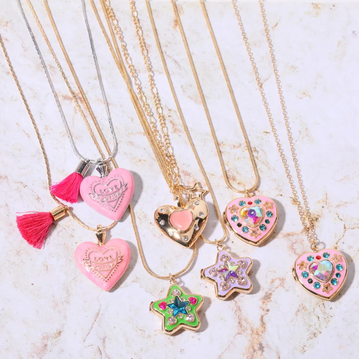 Ig Style Sweet Heart Shape Copper Plating 18k Gold Plated Pendant Necklace