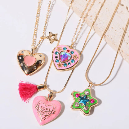 Ig Style Sweet Heart Shape Copper Plating 18k Gold Plated Pendant Necklace