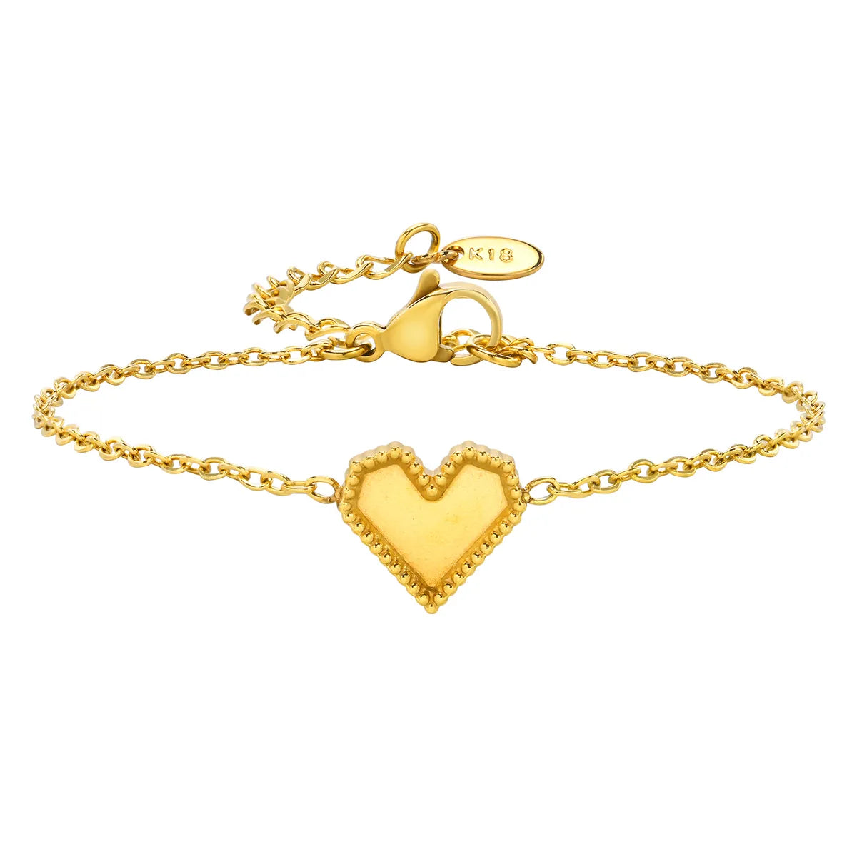 Ig Style Sweet Heart Shape Stainless Steel Plating 18k Gold Plated Bracelets