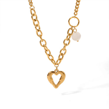 Ig Style Sweet Heart Shape Stainless Steel Plating 18k Gold Plated Pendant Necklace