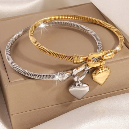 IG Style Sweet Heart Shape Titanium Steel Bangle In Bulk