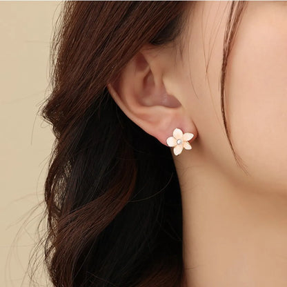 1 Pair Ig Style Sweet Korean Style Flower Enamel Alloy Ear Studs