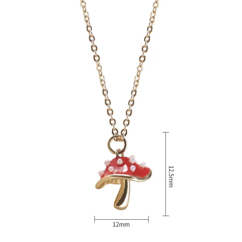 IG Style Sweet Simple Style Mushroom 14K Gold Plated Artificial Pearls Alloy Wholesale Pendant Necklace