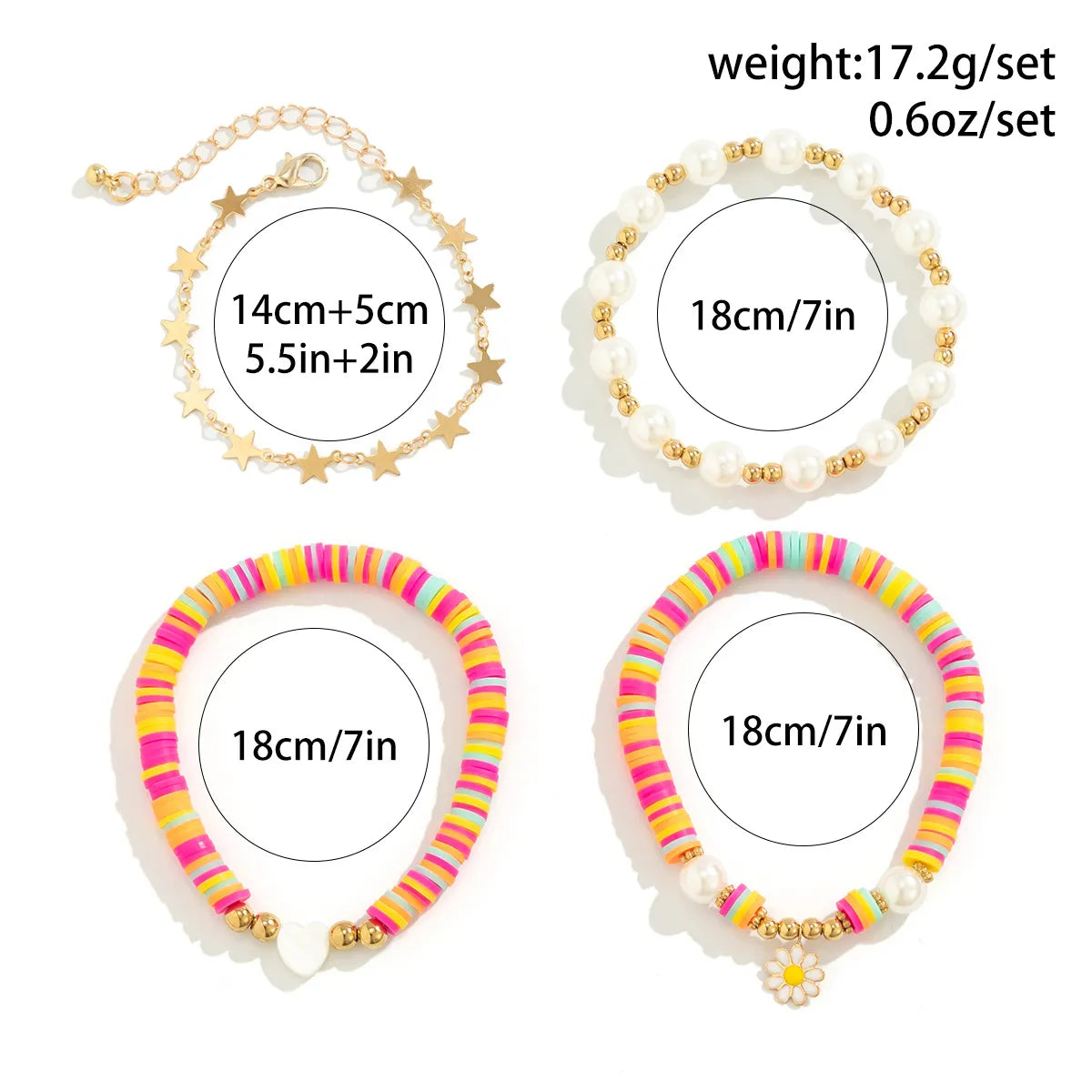 IG Style Sweet Star Daisy Alloy Soft Clay Plating Women's Bracelets