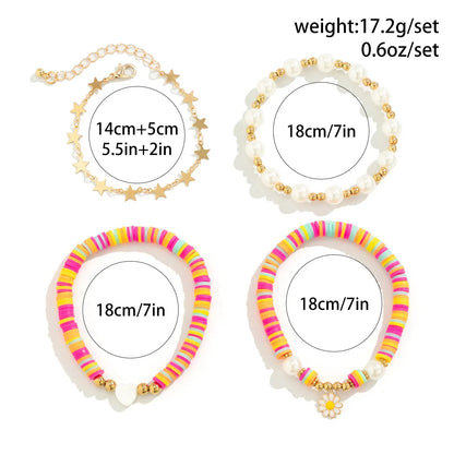 IG Style Sweet Star Daisy Alloy Soft Clay Plating Women's Bracelets