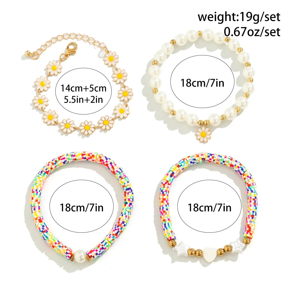 IG Style Sweet Star Daisy Alloy Soft Clay Plating Women's Bracelets